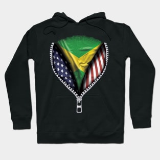 Jamaican Flag  Jamaica Flag American Flag Zip Down - Gift for Jamaican From Jamaica Hoodie